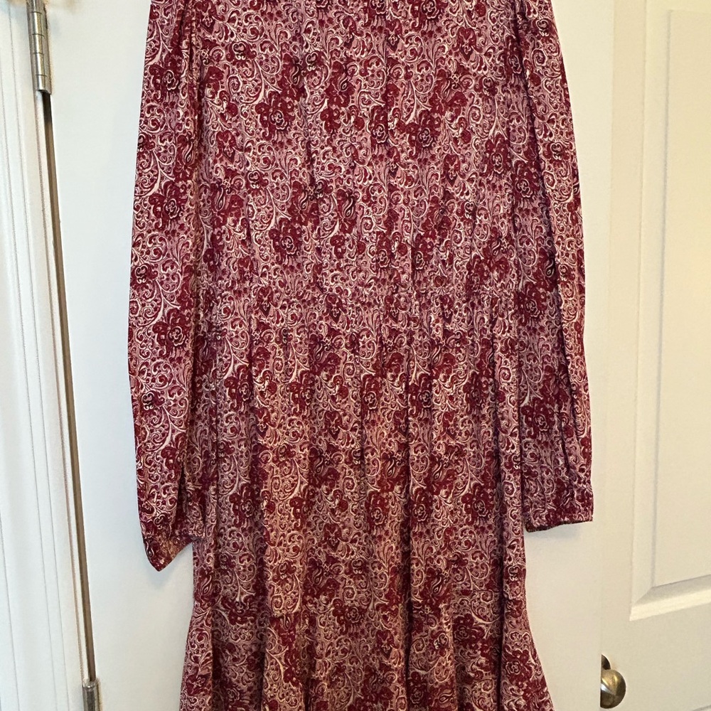 Boden Red and White Paisley Dress